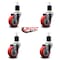 Service Caster 3.5'' Red Poly Wheel Swivel 1-7/8'' Expanding Stem Caster Set, 4PK SCC-EX20S3514-PPUB-RED-178-4 - alternate 4